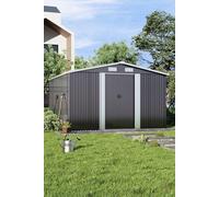 Large Black Steel Apex Garden Storage Tool Shed Garden Sanctuary Black One Size