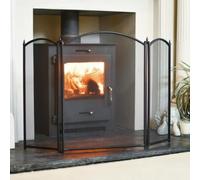 Large Black Three Fold Fire Guard
