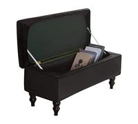 Large Black Velvet Ottoman Cover - Rectangle Storage Bench Slipcover for Folding Footrest Stool -Protector for Home Decor and Furniture Upgrade