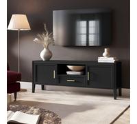 Large Black Wooden TV Stand with Storage - TV's up to 65 - Delilah
