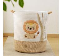 Large Blanket Basket for Living Room Storage,Toy Baskets Storage for Kids Stuffed Animal Storaged, Big Cute Cotton Rope Woven Laundry Basket with Handle for Nursery Baby Shower Gifts