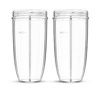 Large Blender Cup Mug Jar (2 Pack) Compatible for NutriBullet 600W 900W Clear Plastic 32oz 1000ml Replacement Smoothie Cup PSA484 Juicing Protein Shake Mixing Container