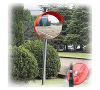 Large Blind Spot Mirror 40 Inch Round Convex Outdoor Safety Mirror Corner Mirror Clear View Pole Bracket Improve Visibility and Safety