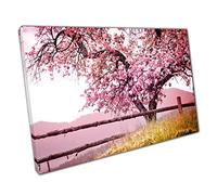 Large Blossom Tree Standing Tall Blooming Pink Spring Blossoms Nature Photography Wall Art Print On Canvas Picture For Home Office Decor 45x30cm (18x12In)