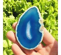 Large Blue Agate Geode Polished Quartz Crystal Ornaments (Size : 2pc)