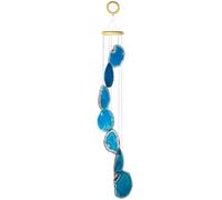 Large Blue Agate Slices Wind Chimes Crystal Stone Garden Outdoor Decor