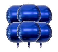 Large Blue Balloons Decorations 6Pcs 4D Round Balloon Big 22 Inch Navy Blue Foil Balloons Grad Party Balloon New Years Christmas Decorations Birthday Under The Sea Party Supplies