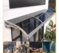 Large Blue Front Door Canopy with Gutter Self-Cleaning Quiet Design Waterproof Awning for Entryway Back Door Terrace Roof - 60 x 60 cm Rain Protection