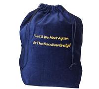Large Blue Rainbow Bridge Velvet Cremation Urn Bag - Velvet Cotton Bag for Urn - Large Size 9"L x 6"W x 16"H - Great for Holding a Pet Urn Measuring 14"H or Smaller