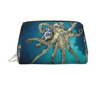 Large Blue Ringed Octopus Printed Cosmetic Bag Portable Cosmetic Storage Bag Suitable for Travel and Business Trips
