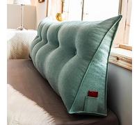 Large Blue Wedge Pillow for Super King Bed - Removable Cover Reading & Sleeping Backrest Cushion for Bay Window & - 200x50x20cm Support Pillow