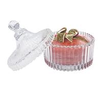 Large Body Powder Puff Clear Glass Cosmetic Container Decorative Multipurpose Storage Powder Puff