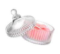 Large Body Powder Puff Clear Glass Cosmetic Container Decorative Multipurpose Storage Powder Puff