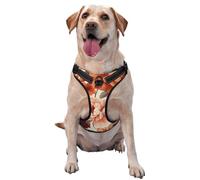 Large Bold Roses Peonies No Pull Dog Harness Adjustable Reflective Oxford Easy Control Medium Large Dog Harness