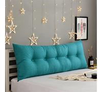 Large Bolster Rectangular Headboard Pillow Daybed Bedside Oversized Throw Cushion Support Positioning Sofa Bed Rest Reading Body Pillow,Lake Blue,200x55x15cm