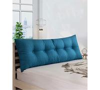 Large Bolster Rectangular Headboard Pillow Daybed Bedside Oversized Throw Cushion Support Positioning Sofa Bed Rest Reading Body Pillow,Sea Blue,200x55x15cm
