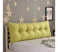 Large Bolster Rectangular Headboard Pillow Daybed Bedside Oversized Throw Cushion Support Positioning Sofa Bed Rest Reading Body Pillow,Lime Yellow,80x55x15cm
