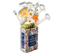 Large Book Shaped Decorative Vase, Ceramic Book Vase for Flowers, Unique The Secret Garden Book Flower Vase, Modern Decorative Vase for Home, Office, Bookshelf Display, Gift for Book Lovers