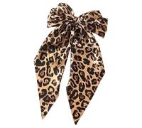 Large Bow Clip - Elegant Hair Claws Leopard Print Bows Ribbon Catch Clips | Satin Hair Accessories for Women Girls Thick Fine Straight Hair Fashion Clip for Fancy Dress
