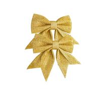 Large Bow Decoration, Pearl Cotton Gold Bow, 17 * 18cm Christmas Tree Pendant, Christmas Decorations (golden)