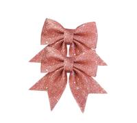 Large Bow Decoration, Pearl Cotton Gold Bow, 17 * 18cm Christmas Tree Pendant, Christmas Decorations (pink colour)