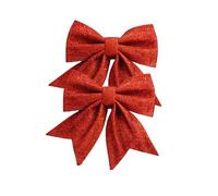 Large Bow Decoration, Pearl Cotton Gold Bow, 17 * 18cm Christmas Tree Pendant, Christmas Decorations (red)