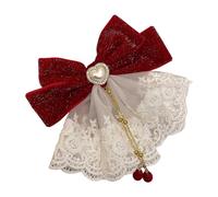 Large Bow Hairpin with Delicate Lace Comfortable Hold Barrette for Celebration or Daily Use Decorative Hair Bow Clip for Party