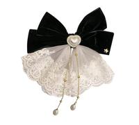 Large Bow Hairpin with Delicate Lace Comfortable Hold Barrette for Celebration or Daily Use Decorative Hair Bow Clip for Party