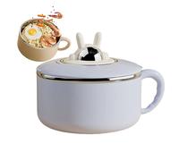 Large Bowl with Lid, 1200ml Noodle Dinnerware, Stainless Salad Container with Draining Feature, Multi-Purpose Kitchen Storage Style, Dining Supplies Dormitory Home, Food Container for Rice Soup Fruit