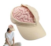 Large Brain Cap With Closable | Funny Baseball Cap | Creative Joke Toy - Costume Accessory Unisex For Travel, Outdoor, And Festivals