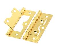 Large Brass Flush Hinges 60mm Heavy Duty for Internal External Doors Cupboards Cabinets Dresser Wardrobes Pack of 2