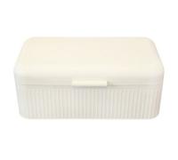Large Bread Bin 15L Metal Ivory Loaf Bread Baked Storage Container Hinged Lid