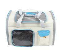 Large Breathable Mesh Pet Carrier Backpack, Portable Cat Carrier & Dog Carrier, Spacious Oxford Cloth Carrier with Dual Shoulder Straps and Baseboard for Outdoors (White and Blue)