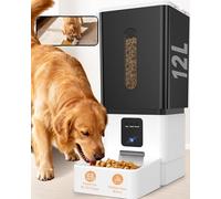 Large Breed Automatic Dog Feeder: 12L/50 Cups with HD 1080P Camera - 5G WiFi Anti-Clog Timed Dog Feeder for Golden Retriever Busy Owners by UTCG