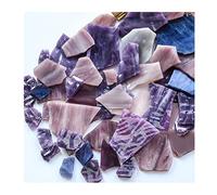 Large Broken Mosaic Glass Pieces for Crafts, Bulk Stained Glass Sheets Mosaic Tiles Mosaic Project Making Supplies, Assorted Colors and Shapes - 7oz, Purple Series