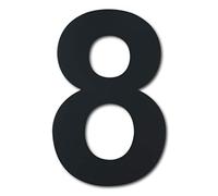 Large Brushed Modern House Number -8 Inch 203mm Height Black, Made of Solid 304 Stainless Steel, Floating Appearance and Easy to Install (Number 8 Eight)