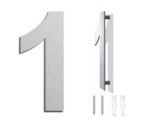 Large Brushed Modern House Number -8 Inch 203mm Height, Made of Solid 304 Stainless Steel, Floating Appearance and Easy to Install (Number 1 One)