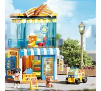 Large Building Blocks Set - 1816# Bakery themed building blocks compatible with Lego Duplo-Modular City Building Toys for Kids Age 3-5 - Creative Building Bricks for Girls&Boys Party