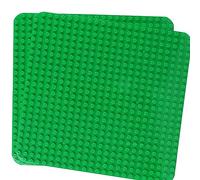 Large Building Plate Compatible with Lego Duplo Plates, Classic Base Plate for DUPLO Sets, 38 x 38 cm Plate Set for Creative Preschool Toys, Green (Pack of 2)