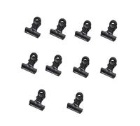 Large Bull Paper Clips, 22mm Metal Hinge Spring Mini Bulldog Stationery Clips Multicolor 10 Pcs(Black)