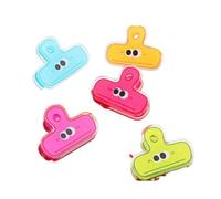 Large Bulldog Clips 5cm, 5Pcs Binder Paper Clips Cute Cartoon Design Mini Hinge Clip Bull Binder Paper Clip Clamps for Home Office Shops(Red)