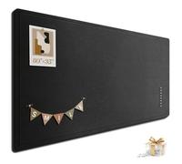 Large Bulletin Board, 60 X 36 Inches Felt Cork Board with 40 Pushpins, Foldable Felt Notice Pin Board Photo Display Board with Self-Adhesive Tape for Office Home School