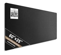 Large Bulletin Board, 60 X 36 Inches Felt Cork Board with 40 Pushpins, Foldable Felt Notice Pin Board Photo Display Board with Self-Adhesive Tape for Office Home School