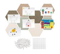 Large Bulletin Board | Hexagon High Density Noise Reduction Picture Board | Acoustic Panels Set | DIY Photo Card Display | Cork Pin Boards for Crafts, Home, Bedroom, Living Room, Office | Soundproofin