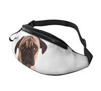 Large Bum Bag Cry Pug Waist Fanny Pack for Men Women,Bumbags with Headphone Jack and Zip Pockets Adjustable Belt for Sport Running Hiking Camping Workout Cycling