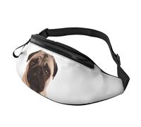 Large Bum Bag Cry Pug Waist Fanny Pack for Men Women,Bumbags with Headphone Jack and Zip Pockets Adjustable Belt for Sport Running Hiking Camping Workout Cycling
