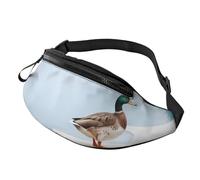 Large Bum Bag Cute Mallard Ducks Waist Fanny Pack for Men Women,Bumbags with Headphone Jack and Zip Pockets Adjustable Belt for Sport Running Hiking Camping Workout Cycling