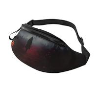 Large Bum Bag Gloomy and Witch Waist Fanny Pack for Men Women,Bumbags with Headphone Jack and Zip Pockets Adjustable Belt for Sport Running Hiking Camping Workout Cycling