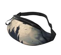 Large Bum Bag Gloomy and Witch Waist Fanny Pack for Men Women,Bumbags with Headphone Jack and Zip Pockets Adjustable Belt for Sport Running Hiking Camping Workout Cycling