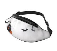 Large Bum Bag Happy Halloween Waist Fanny Pack for Men Women,Bumbags with Headphone Jack and Zip Pockets Adjustable Belt for Sport Running Hiking Camping Workout Cycling
